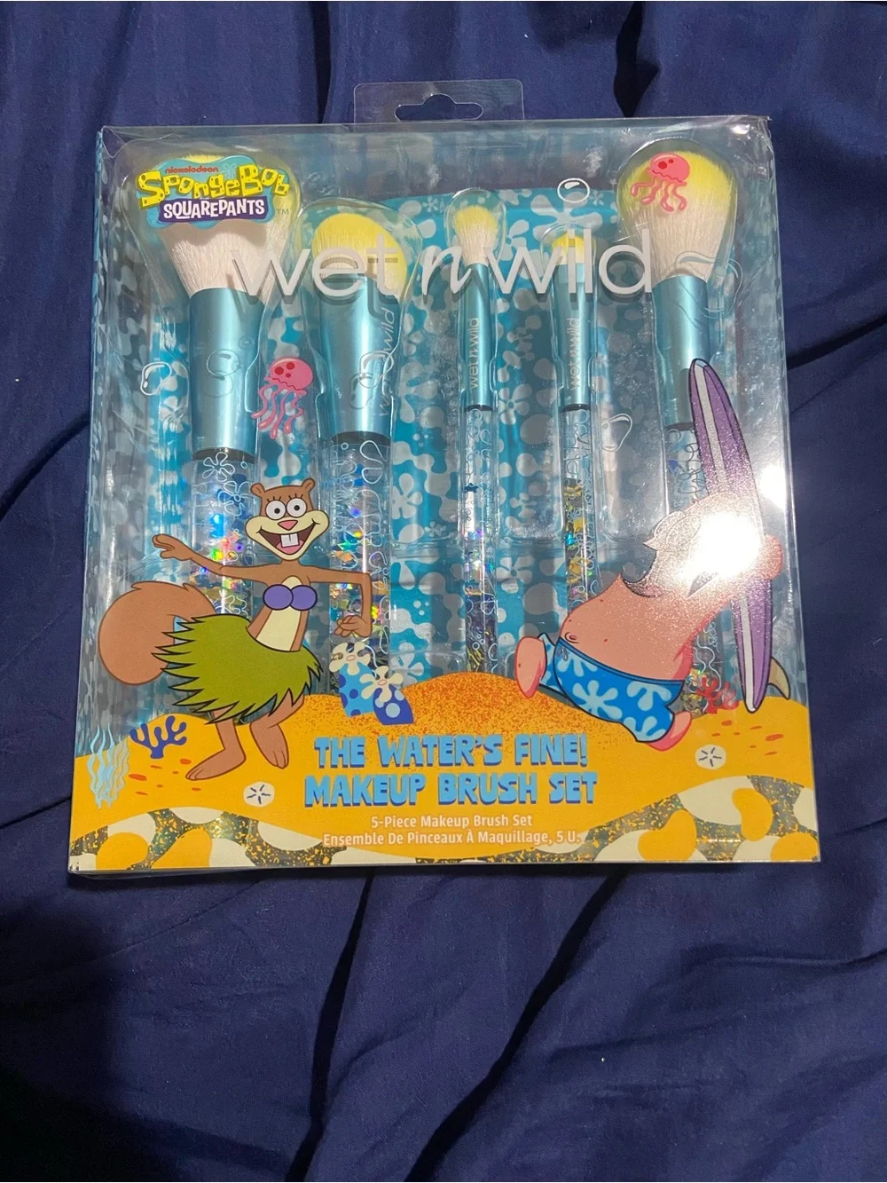 Wet n Wild SpongeBob 'The Water's Fine' 5-Piece Makeup Brush Set - Aqua & Yellow